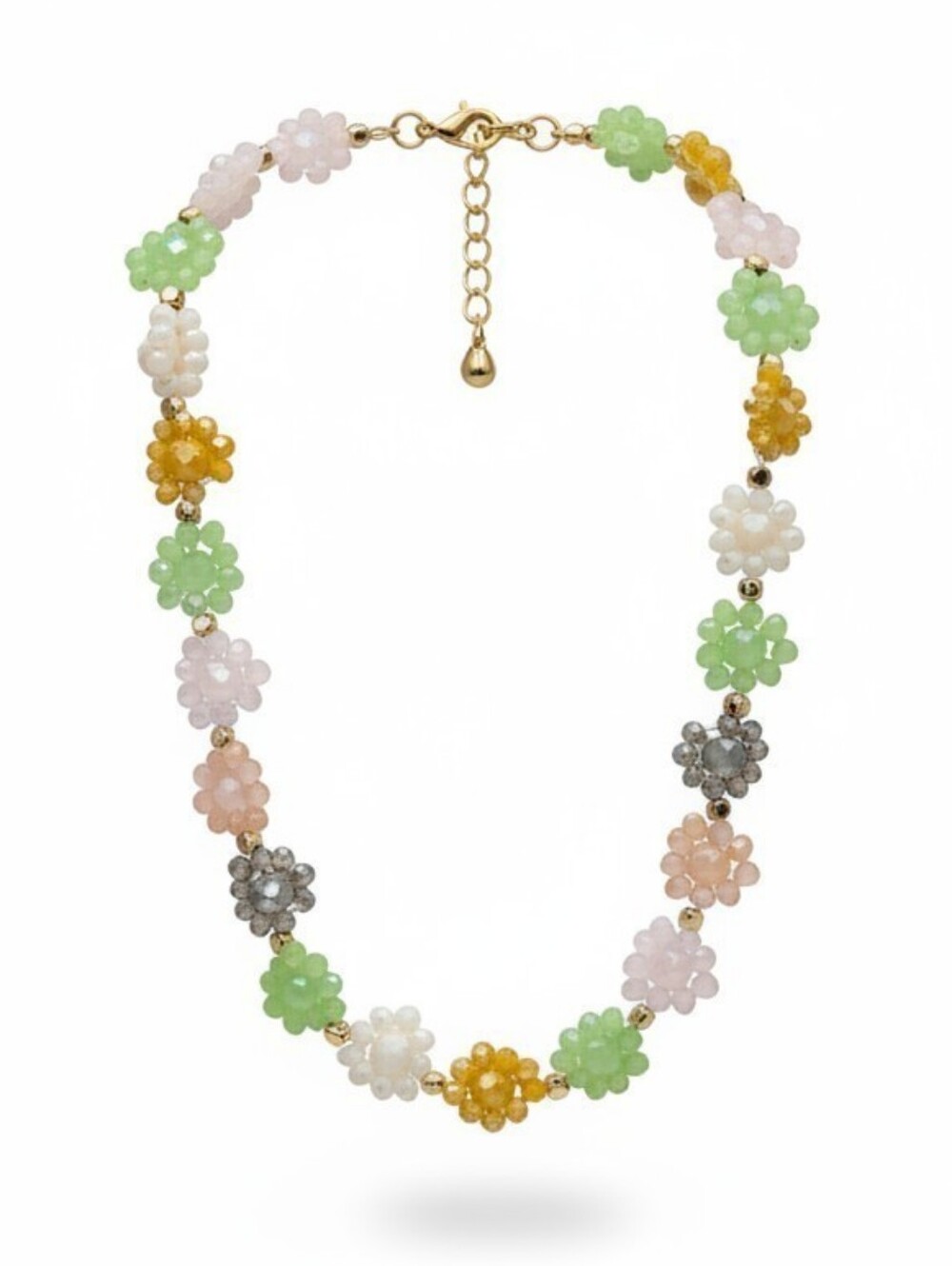 💕▪️Persimmon▪️ Multicolor Floral Beaded 16in Necklace